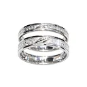 Diagonal Textured 925 Sterling Silver Couple Ring Set
